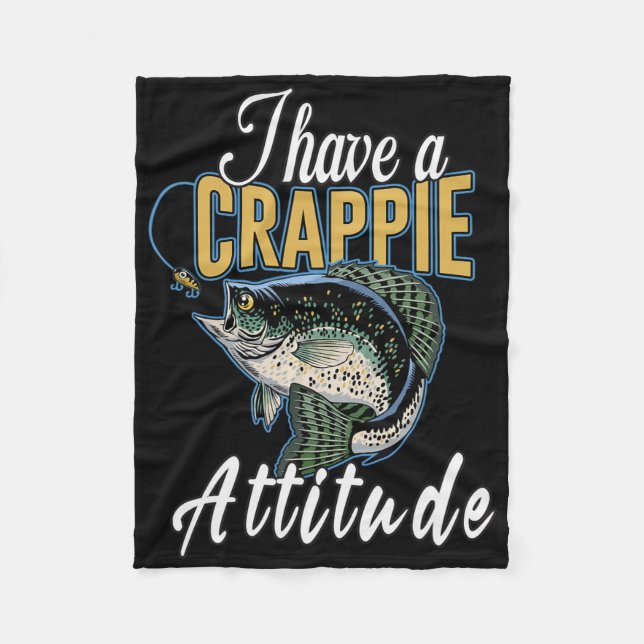 Manta Polar Tengo una actitud de crappie para pescar  (Anverso)