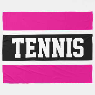 Manta Polar TENIS Deportivo Años 70 Rosa Brillante Negro Blanc