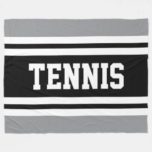 Manta Polar TENIS Gris Atlético Negro Blanco Rayas de Carreras