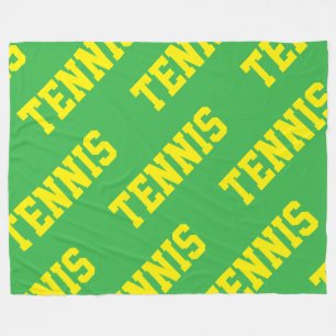 Manta Polar TENIS Texto Amarillo Brillante Diagonal Sobre Verd