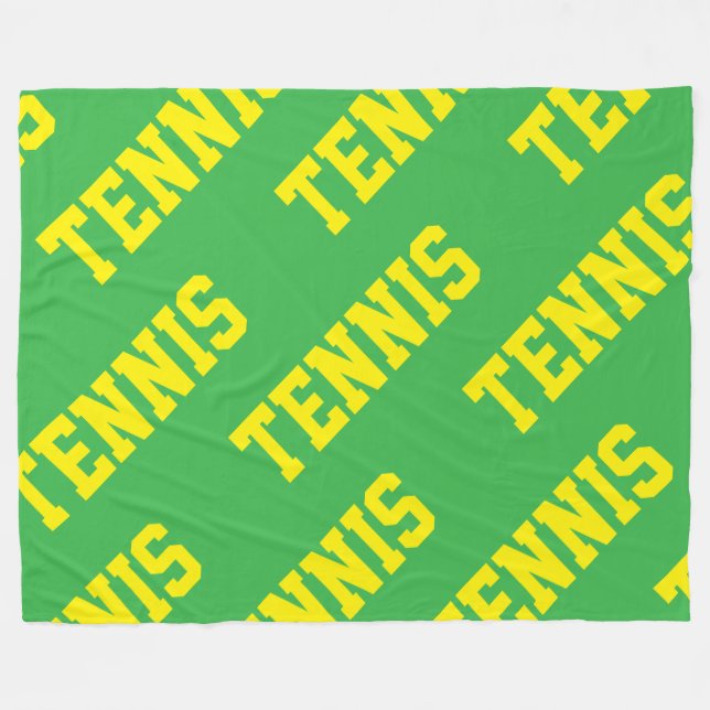 Manta Polar TENNIS Diagonal Bright Yellow Text On Kelly Green (Frente (Horizontal))