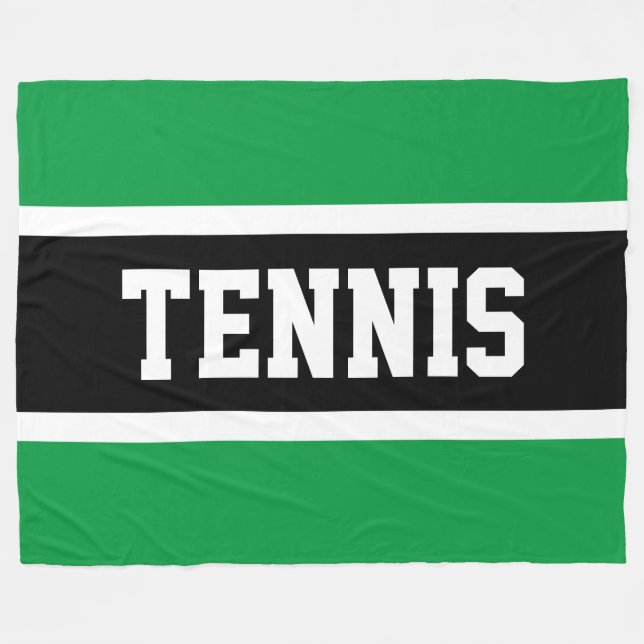 Manta Polar TENNIS Fun Sporty Brillante Rayos Blancos Negros (Frente (Horizontal))