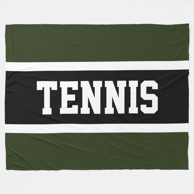 Manta Polar TENNIS Fun Sporty Dark Green White Stripes (Frente (Horizontal))