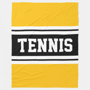 Manta Polar TENNIS Negrita Fun Bright Yellow Black Strips