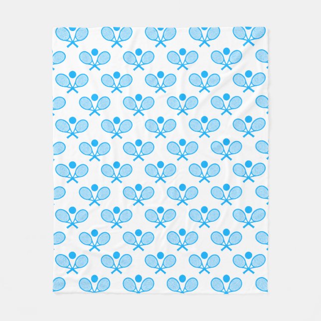 Manta Polar Tennis Seamless Pattern - Blue Racket and Ball on  (Anverso)
