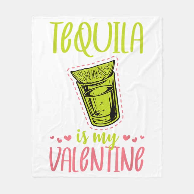 Manta Polar Tequila es mi gracioso anti Día de San Valentín de (Anverso)