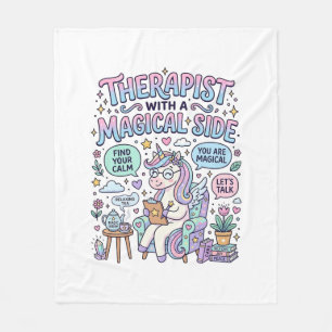 Manta Polar Terapeuta de Unicornio con un Regalo Mágico Latera