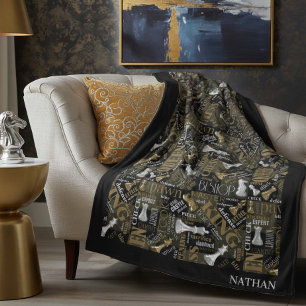 Manta Polar Términos y piezas de ajedrez Silver y Gold ID784