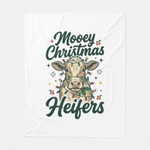 Manta Polar Terneras Navideñas Divertidas Diseño Navideño de V