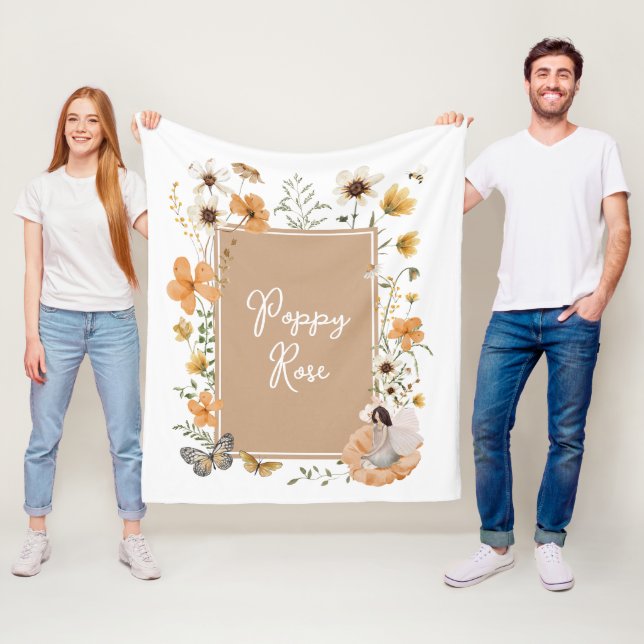 Manta Polar Terracota muda Flor silvestre niña bebé (In situ)