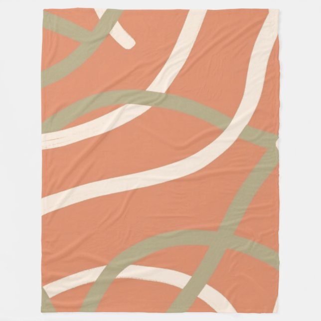 Manta Polar Terracotta Linework Pattern | Cream & Olive  (Anverso)