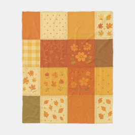 Manta Polar Terracotta Patchwork Quilt Rustic Farmhouse Floral