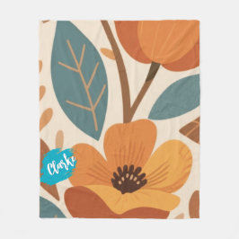 Manta Polar Terracotta & Teal Autumn pattern