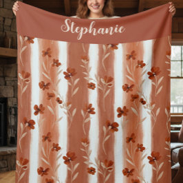 Manta Polar Terracotta Wildflower Monogram