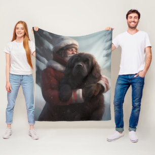 Manta Polar Terranova con Santa Claus Navideña Festiva