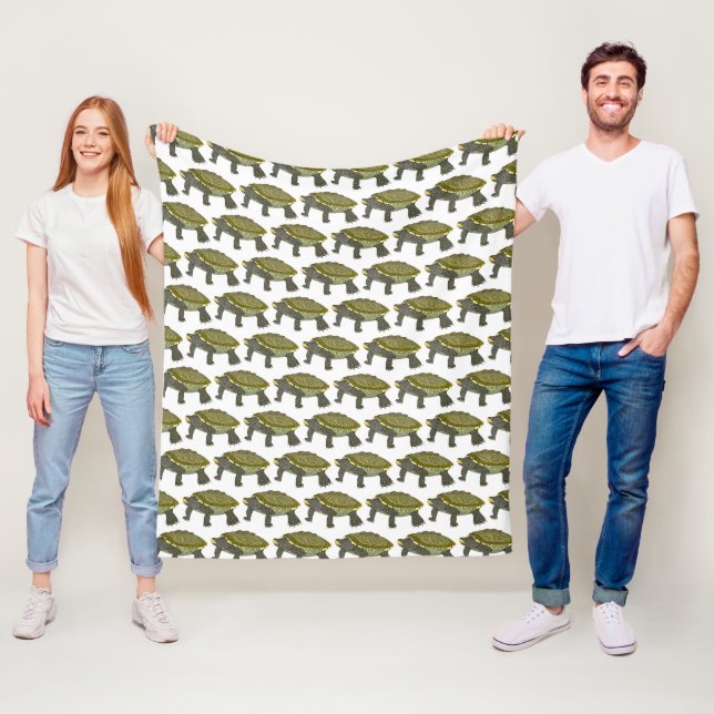 Manta Polar Terrapin (pattern white) - Fleece Blanket (In situ)