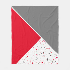 Manta Polar Terrazzo moderno rojo y gris