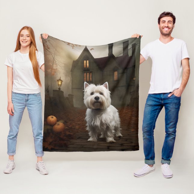 Manta Polar Terrier Blanco de las Tierras Altas del Oeste Hall (In situ)