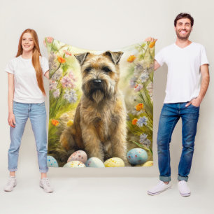 Manta Polar Terrier Trigo con Huevos de Pascua Fiesta 