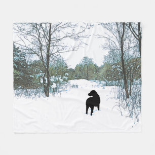 Manta Polar Tesoros - Black Dog Art - Black Lab