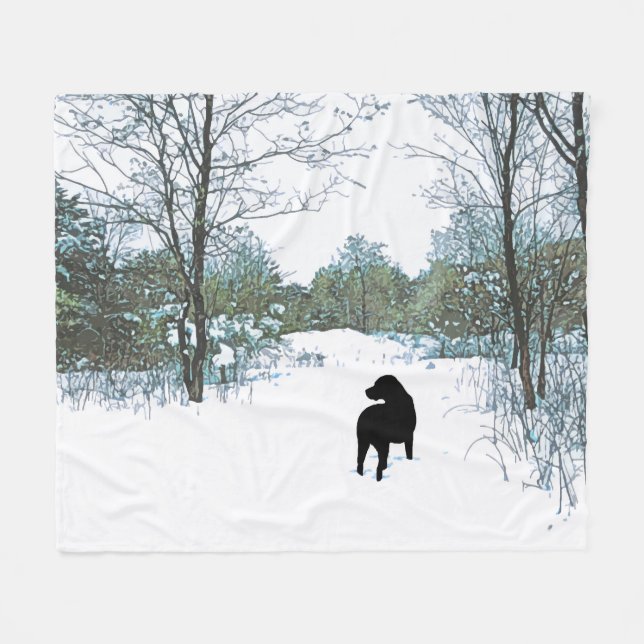 Manta Polar Tesoros - Black Dog Art - Black Lab (Frente (Horizontal))