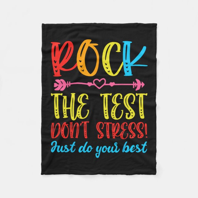 Manta Polar Test Day Rock The Test No Stress Teacher Testin (Anverso)
