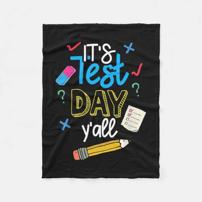 Manta Polar Test Day Yall Funny School Testing Exam Motivation (Anverso)
