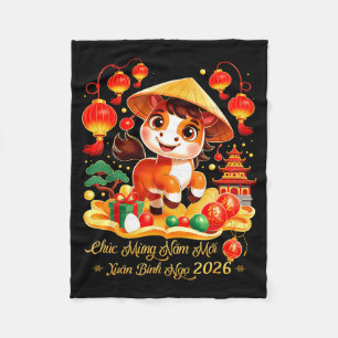Manta Polar Tet Binh Ngo 2026 Año Nuevo vietnamita Chuc Mung N