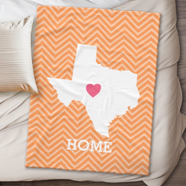 Manta Polar Texas Home State Love with Optional Personalizado  (Texas Personalized Fleece Blanket)