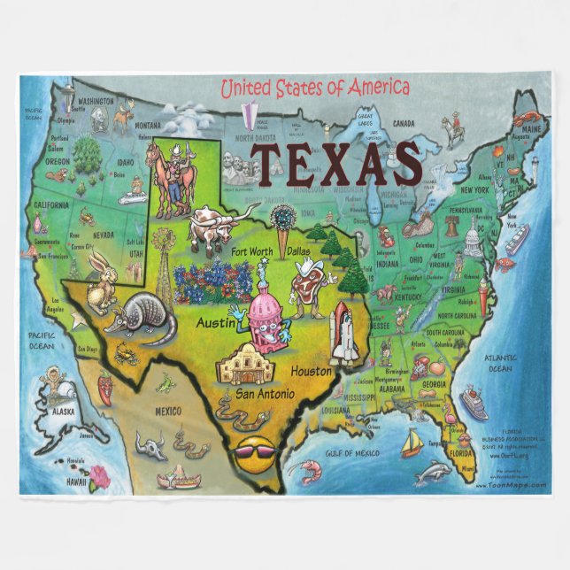 Manta Polar Texas USA Fleece Blanket (Frente (Horizontal))
