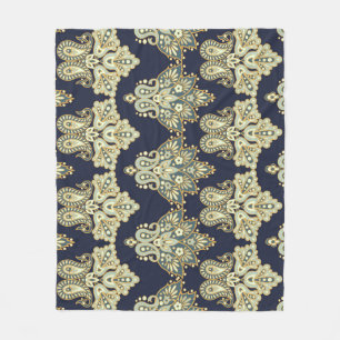 Manta Polar Textil Asiático: Ilustracion Floral Paisley