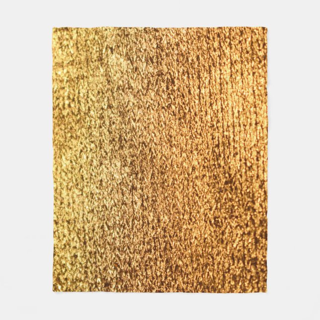 Manta Polar Textil dorado: fondo macro glamoroso. (Anverso)