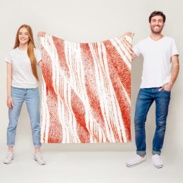 Manta Polar Textil Fouta Tejido de Naranja y Blanco