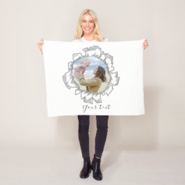 Manta Polar Texto de fotografía simple y a la moda Personaliza
