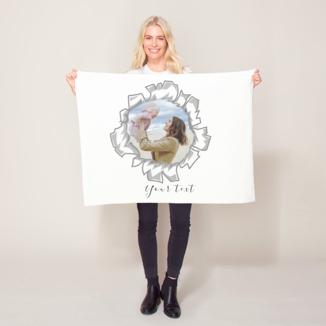 Manta Polar Texto de fotografía simple y a la moda Personaliza (In situ)