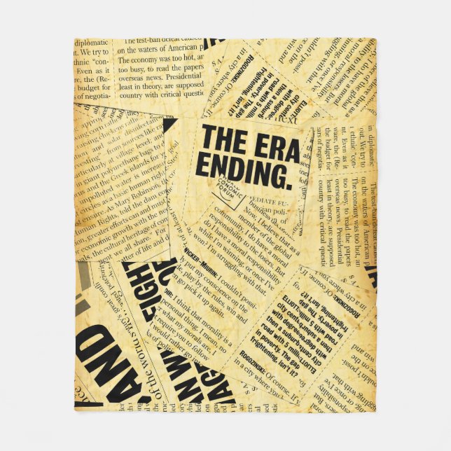 Manta Polar Texto de periódico con papel antiguo (Anverso)