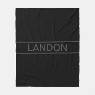 Manta Polar Texto de personalizable   Negra y gris oscuro