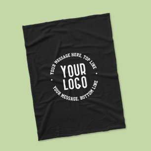 Manta Polar Texto de personalizable y su logotipo o imagen sub