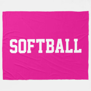 Manta Polar Texto de SOFTBOL en blanco atrevido y atlético sob