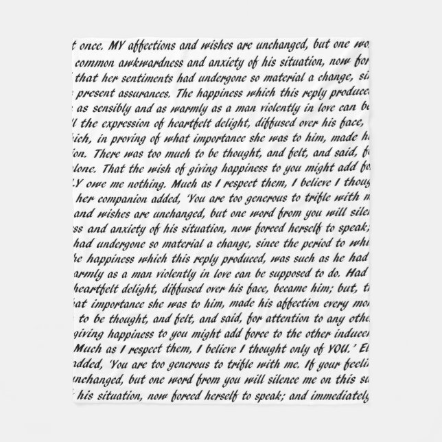 Manta Polar Texto del orgullo y del perjuicio (Anverso)