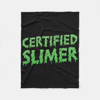 Manta Polar Texto delgado certificado de Halloween Slime