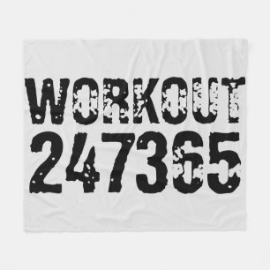 Manta Polar Texto desgastado y raspado Workout 247365 negro