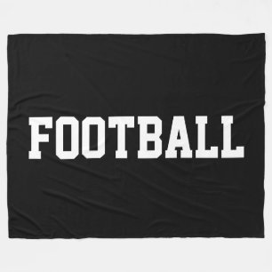 Manta Polar Texto divertido de FÚTBOL americano blanco y negri