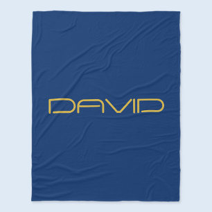 Manta Polar Texto elegante editable Oro y azul marino