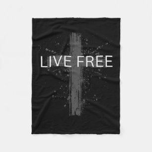 Manta Polar Texto en vivo Bandera Cruz Cristiana Patriótica Li