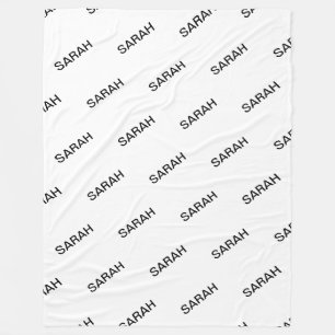 Manta Polar Texto moderno blanco y negro repetible personaliza