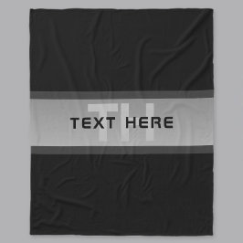 Manta Polar Texto moderno con capas de Personalizable | Negro