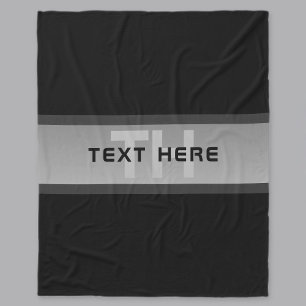 Manta Polar Texto moderno con capas de Personalizable Negro