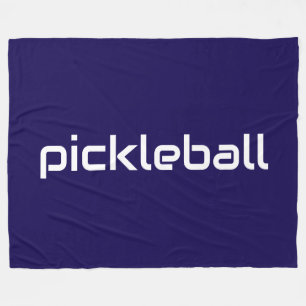 Manta Polar Texto Moderno De PICKLEBALL Blanco Sobre Azul De L