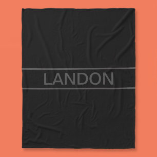 Manta Polar Texto personalizable Negro moderno en negrita y